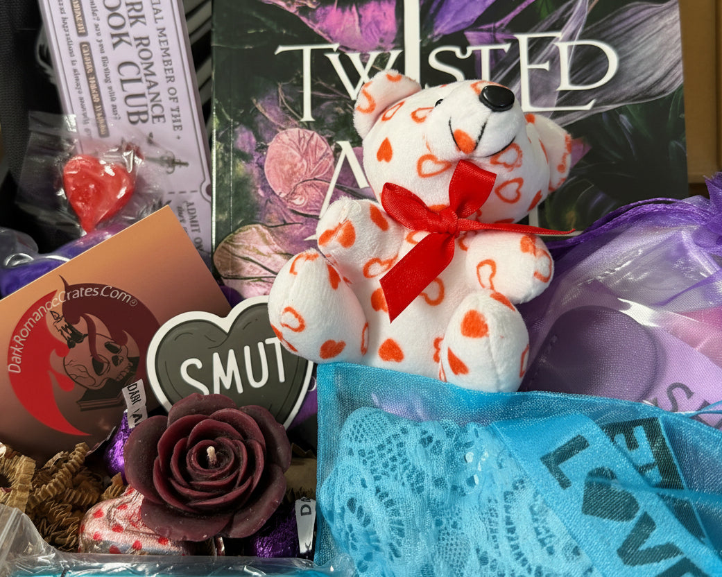 Luxury dark romance gift basket - spa, books, toy, gift wrap
