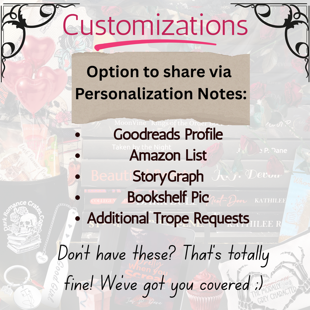Cozy Dark Romance Book Box Bundle, book nook or travel